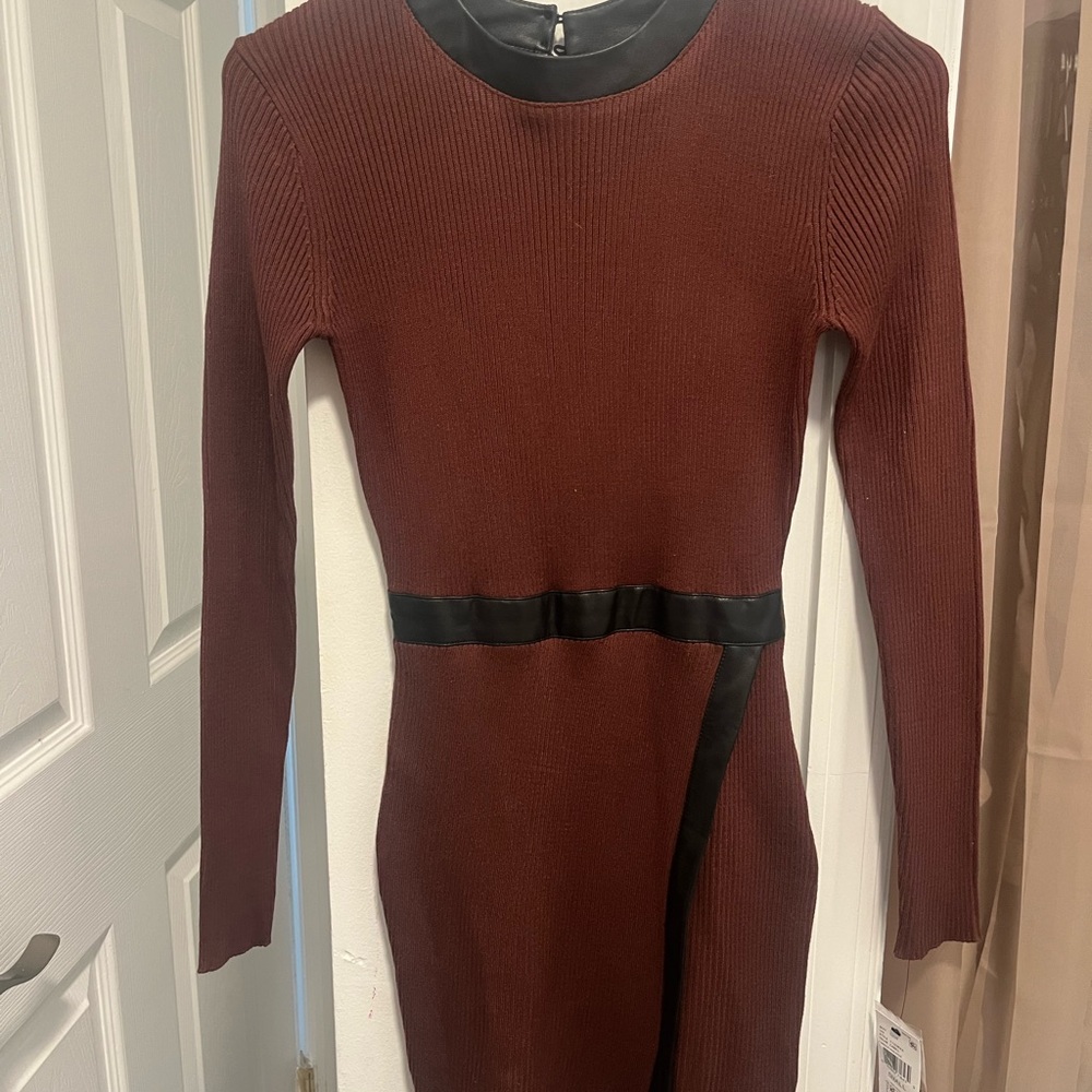 Elegant Brown Long Sleeve Dress